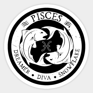 Savage Pisces Zodiac Antisocial Astrology Sticker